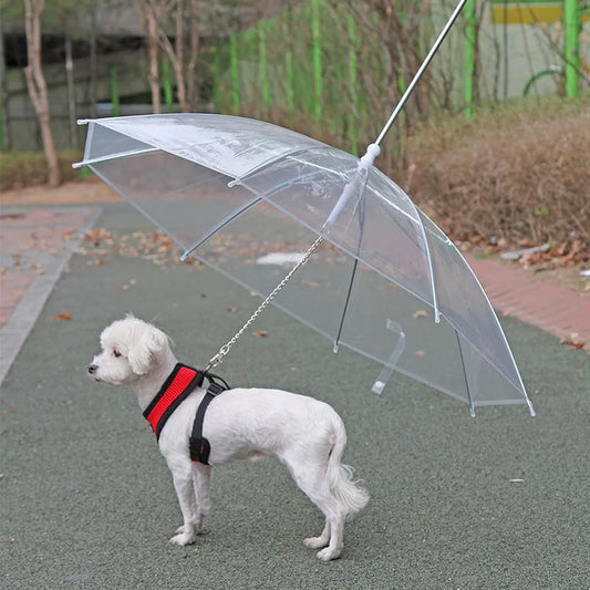 Dog Umbrella with Leash – Rain & Snow Protection for Small Dogs