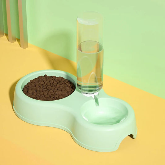 2-in-1 Pet Feeding Bowl with Automatic Water Dispenser – Food & Water Station for Cats & Dogs